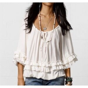 Ralph Lauren Cream Ruffle Blouse